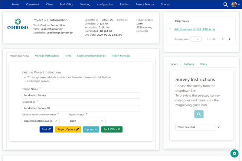 Grow Strong Leaders 360 Survey Application